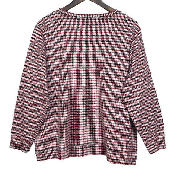 Lands' End‎ Pullover Sweater Women Size PL Red Houndstooth Knit Long Sleeve - Picture 7 of 7